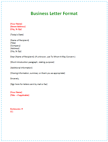 Business Letter Format