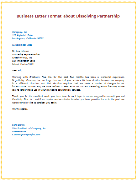 Business Letter Format