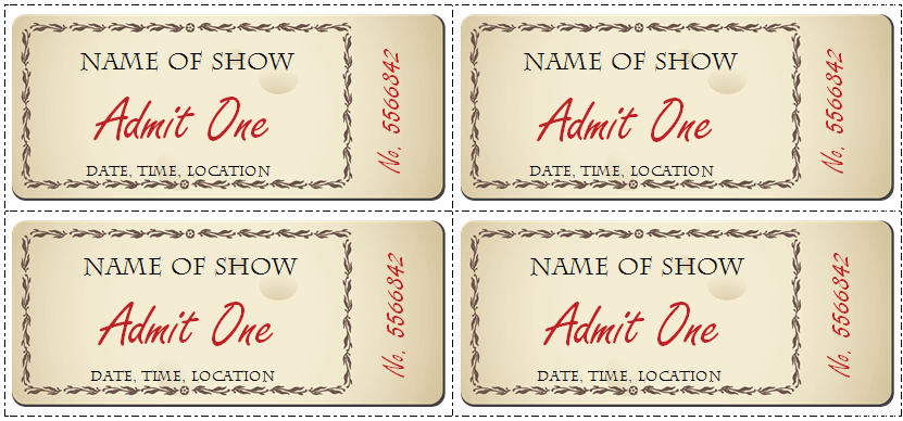 Free Printable Event Ticket Template to Customize