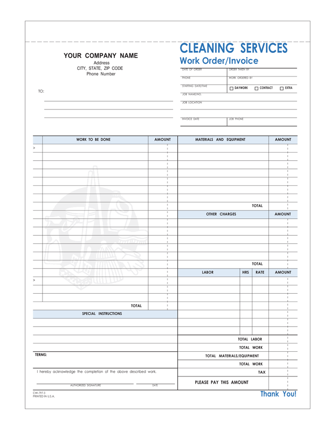 Free Printable Cleaning Service Invoice Templates - 10 Different Formats