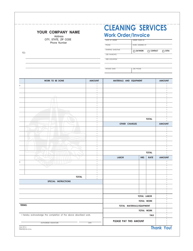 Free Cleaning Invoice Template