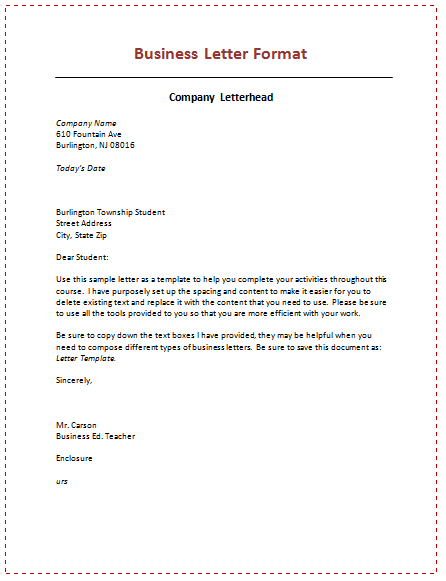 Letter Format For Business from www.doctemplates.net