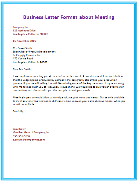 Business Letter Example Format from www.doctemplates.net