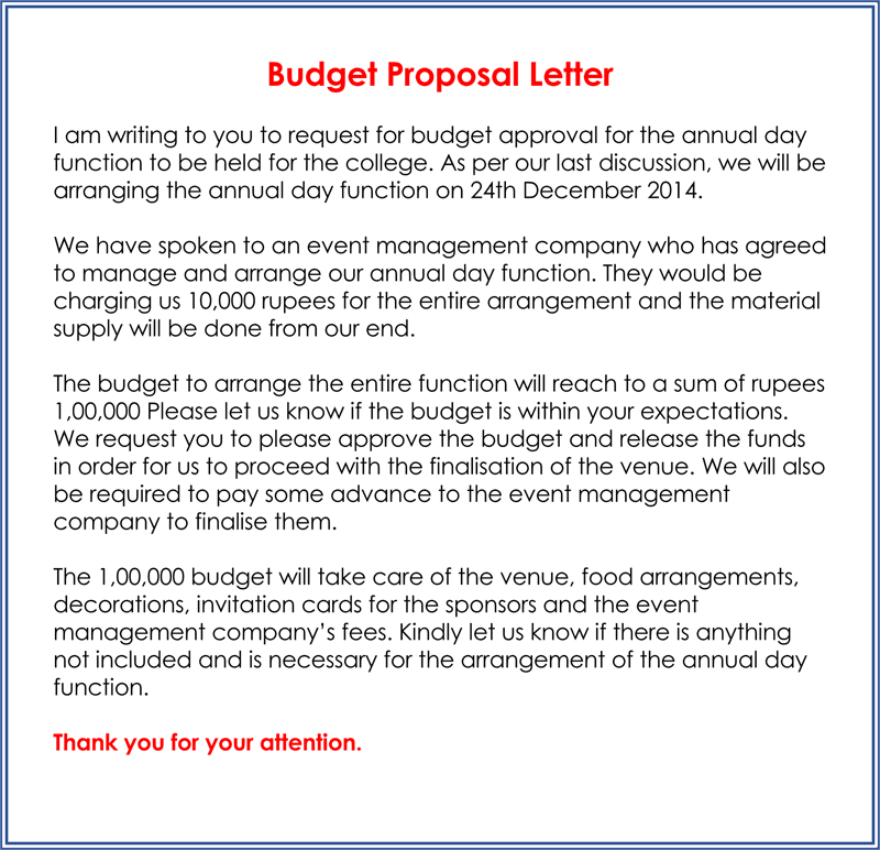 Sample of Budget Proposal