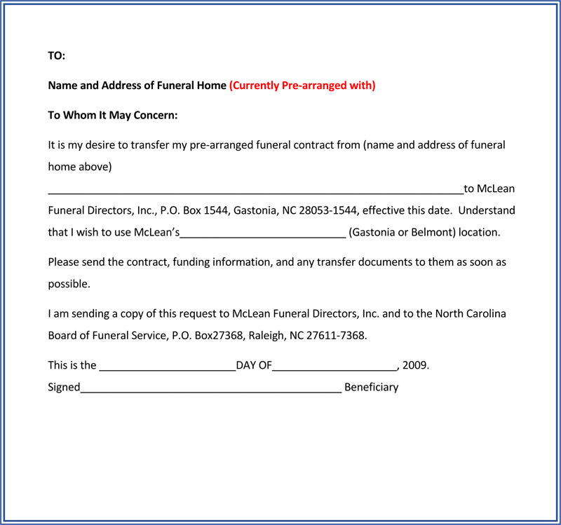Sample of Transfer Request Letter