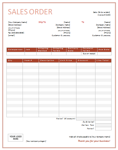 What Is A Sales Order Free Templates Word Excel