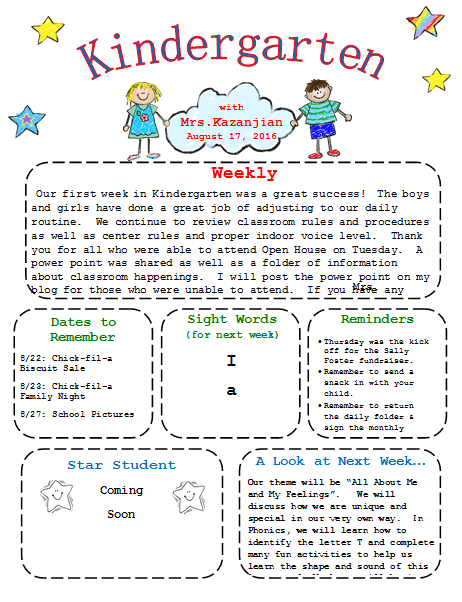 2nd-Printable-Kindergarten-Newsletter