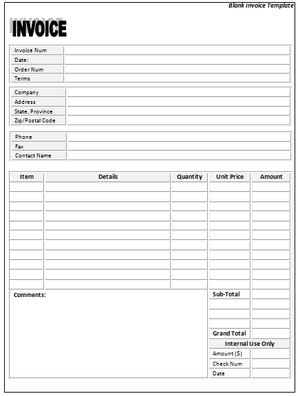 fill in the blank invoice template free fill in the blank invoice template free