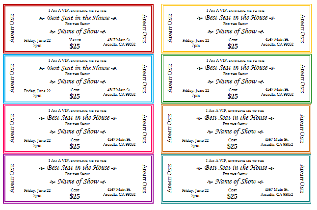 12 Free Event Ticket Templates Word Excel Make Your Own Tickets