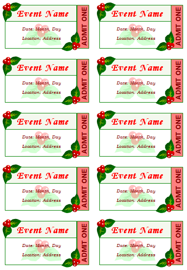 12 Free Event Ticket Templates Word Excel Make Your Own Tickets