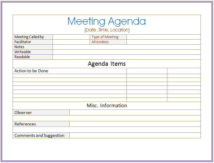 Meeting Notes Template Word from www.doctemplates.net