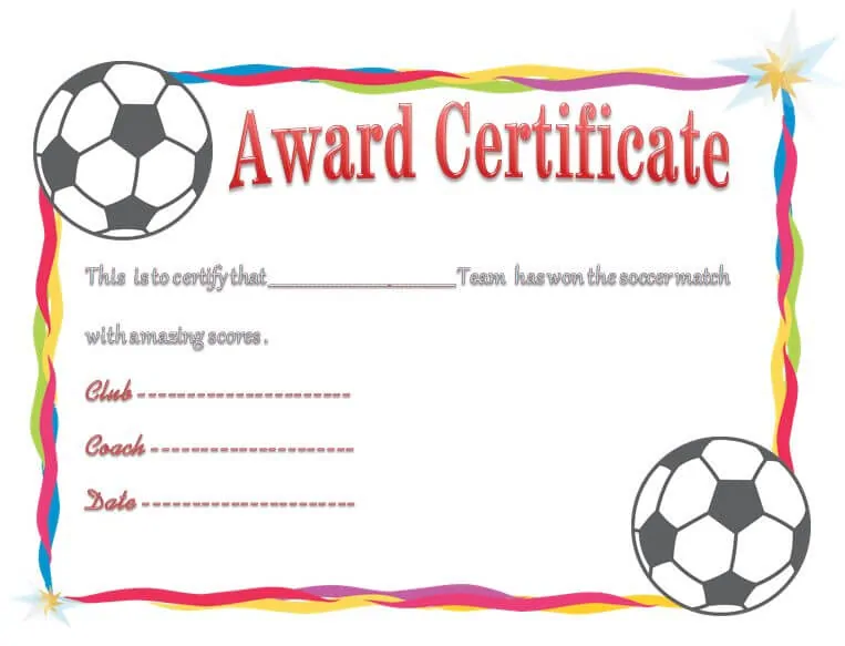Sports Certificate Templates For Word