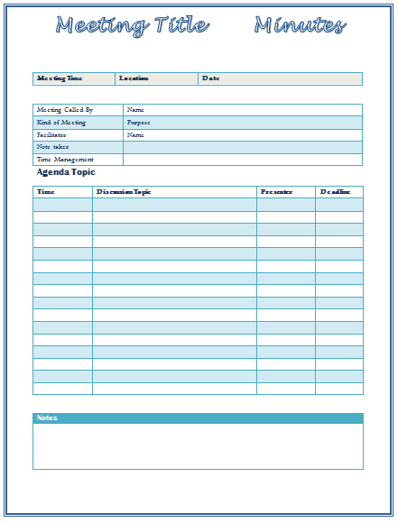 Free Meeting Minute Template Word from www.doctemplates.net