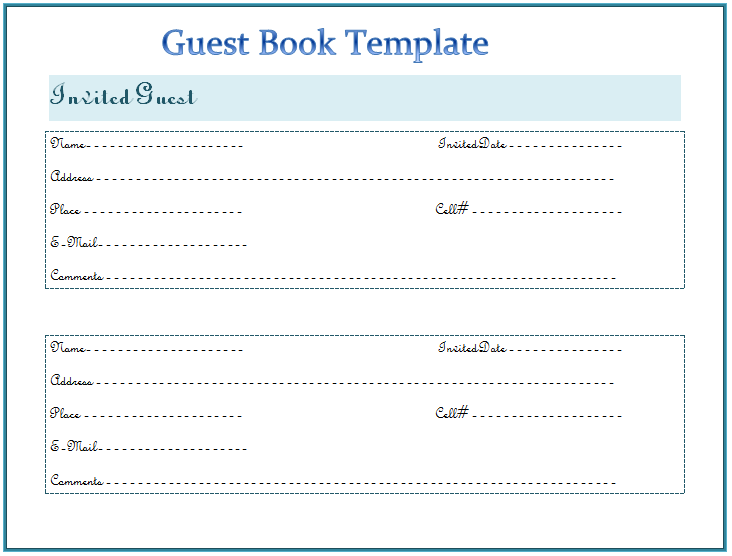 Birthday Guest Book Template Card Template birthday-guest-book-template-card-template