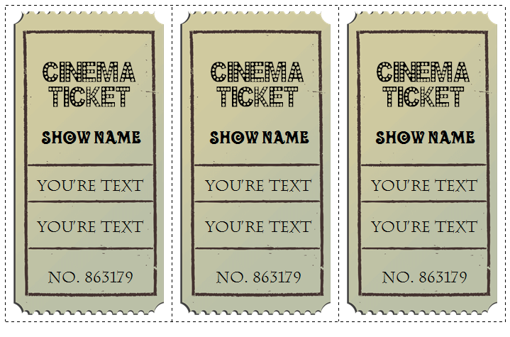 vintage movie ticket template