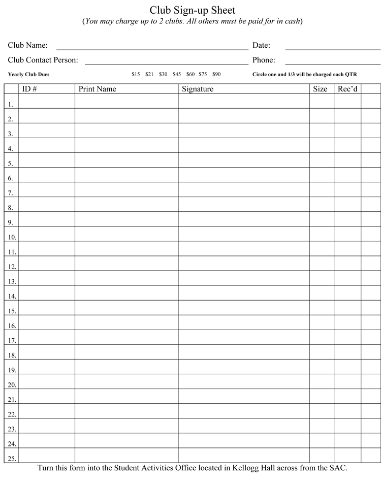 Service Sheet Template