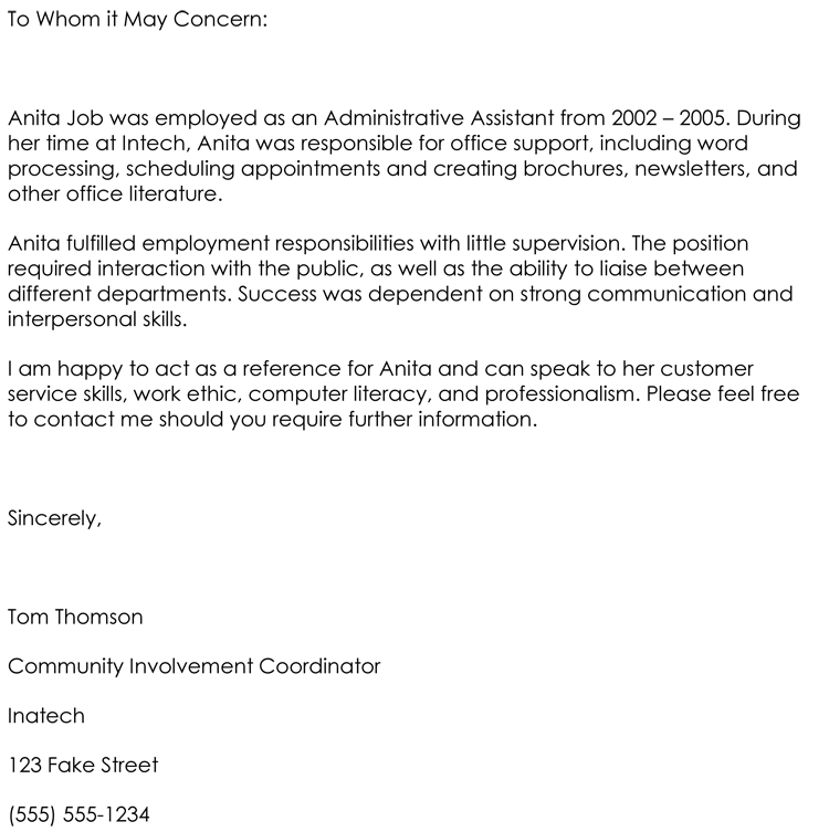 Sample Recommendation Letter For Employees from www.doctemplates.net