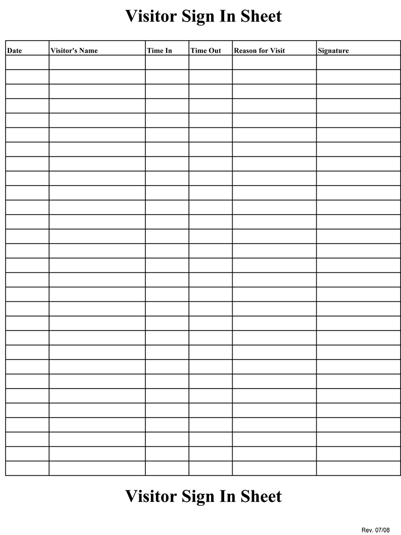 20+ FREE Sign-in Sheet Templates (How to Make) Word  Excel  PDF In Free Sign Up Sheet Template Word