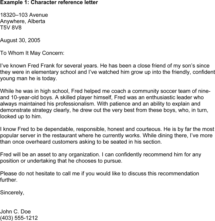 Personal Letter Of Recommendation For A Family Member from www.doctemplates.net