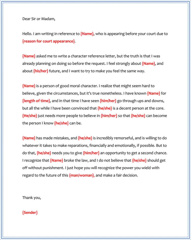 Sample Of Character Letter For Court from www.doctemplates.net