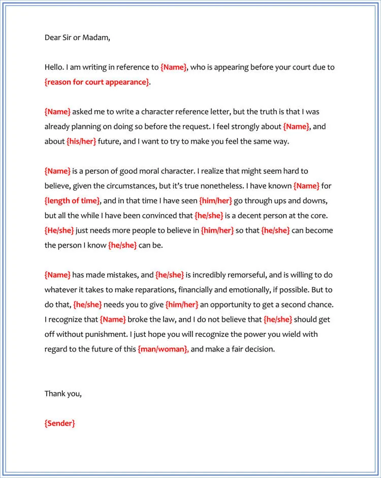 Sample Of Character Letter from www.doctemplates.net