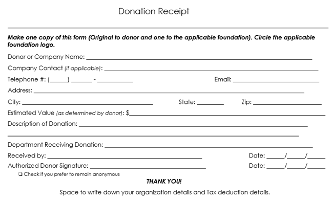 40 Donation Receipt Templates Letters Goodwill Non Profit