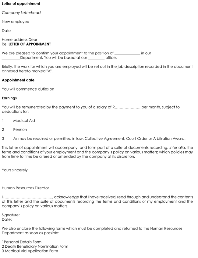 Briefly mention your qualifications, past experience, and other relevant. Model Of Cfo Appointment Letter : Appointment Letter Format (How to Write) | 60+ Sample Letters