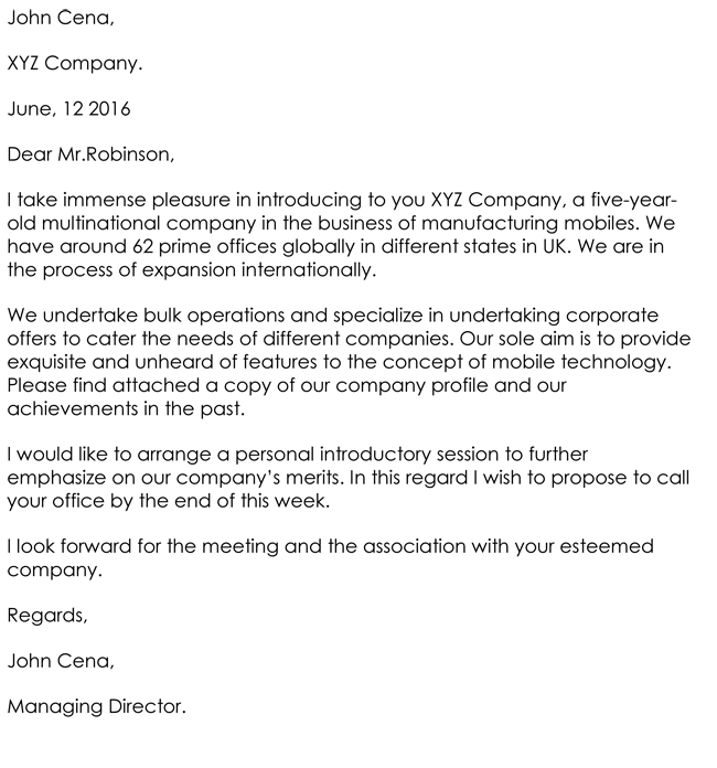 Company Introduction Letter Sample from www.doctemplates.net