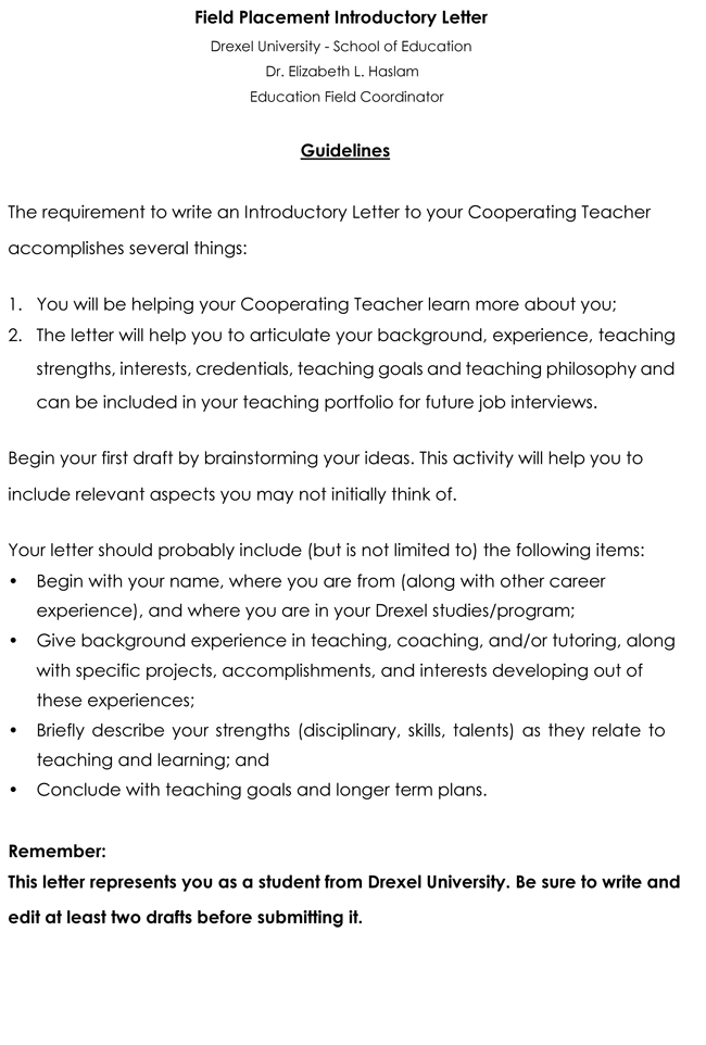 Letter Of Introduction Teacher Sample from www.doctemplates.net