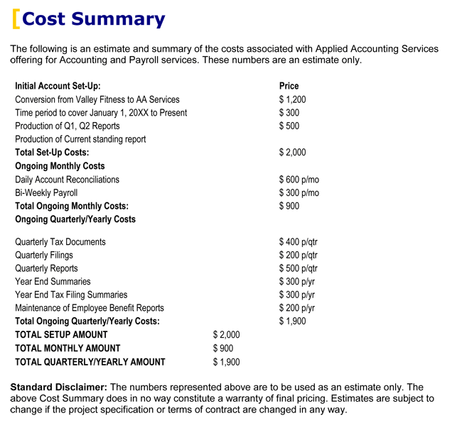 Sales Proposal Sample Doc