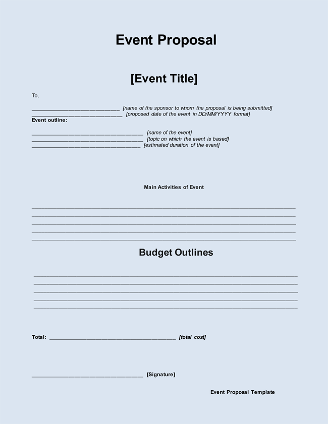 Free Event Proposal Template