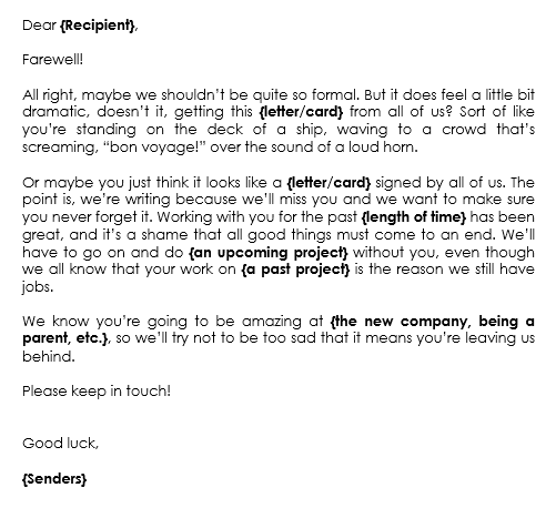 Farewell Letter To Colleague Sample from www.doctemplates.net