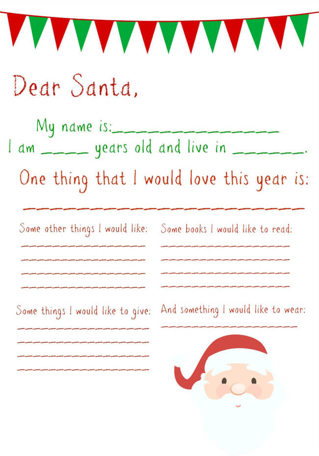 Printable Santa Letter Template Free Printable Templates