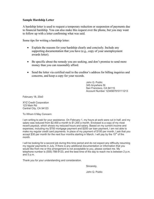 Sample Letter To Creditors Unable To Pay from www.doctemplates.net