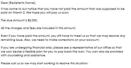 Overdue payment reminder with offering flexible plans