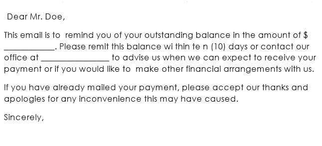 Friendly Invoice Payment Reminder Email Sample 02