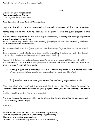 Letter Of Support Example Grant Application from www.doctemplates.net