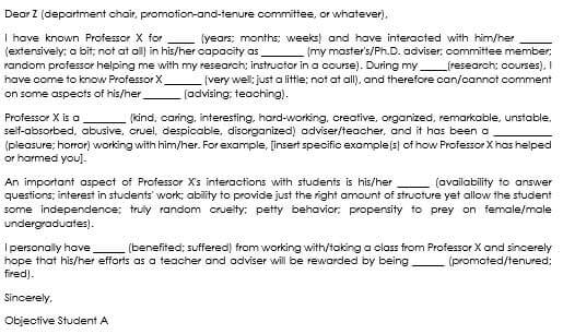 Letter of Support for Professor