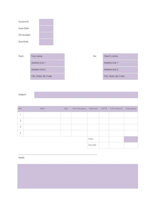 Free Invoice Template for Word 05