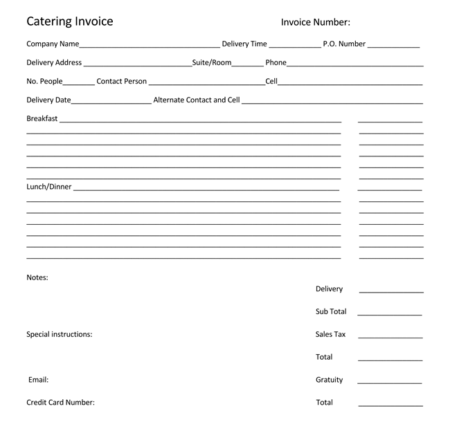 Catering Invoice Template 04
