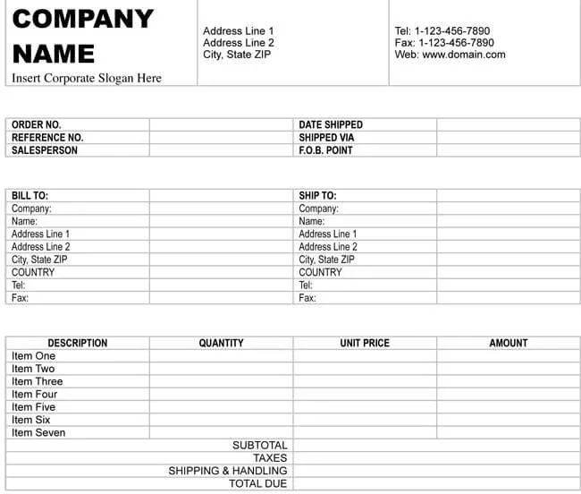 Free Invoice Template for PDF 02