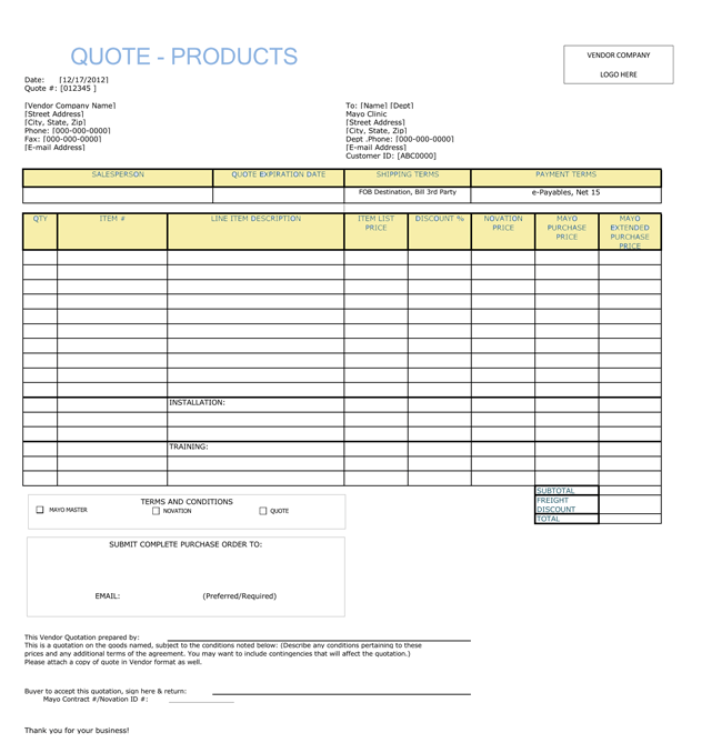 Product Quotation Template 01