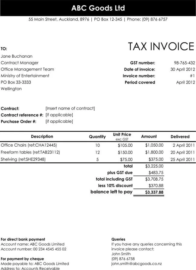 Free Invoice Template for Excel 06