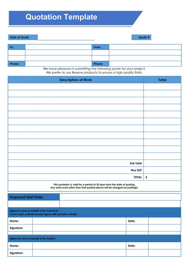 Service Quotation Template 02