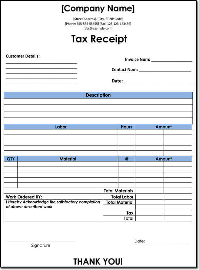 Pta Tax Receipt Template Great Printable Receipt Templates