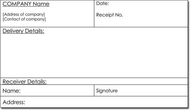 Sample Delivery Receipt Template