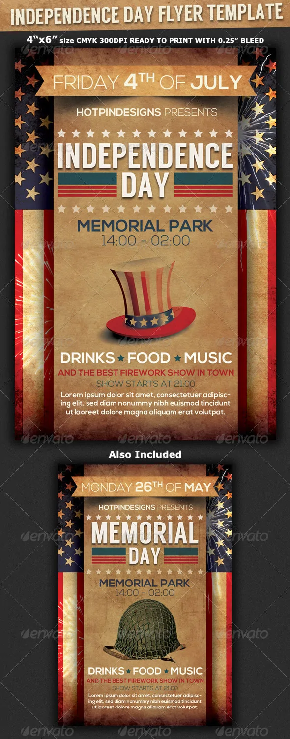 Best 22th of July Menu Templates and Party Flyers (PSD  AI) Regarding 4Th Of July Menu Template