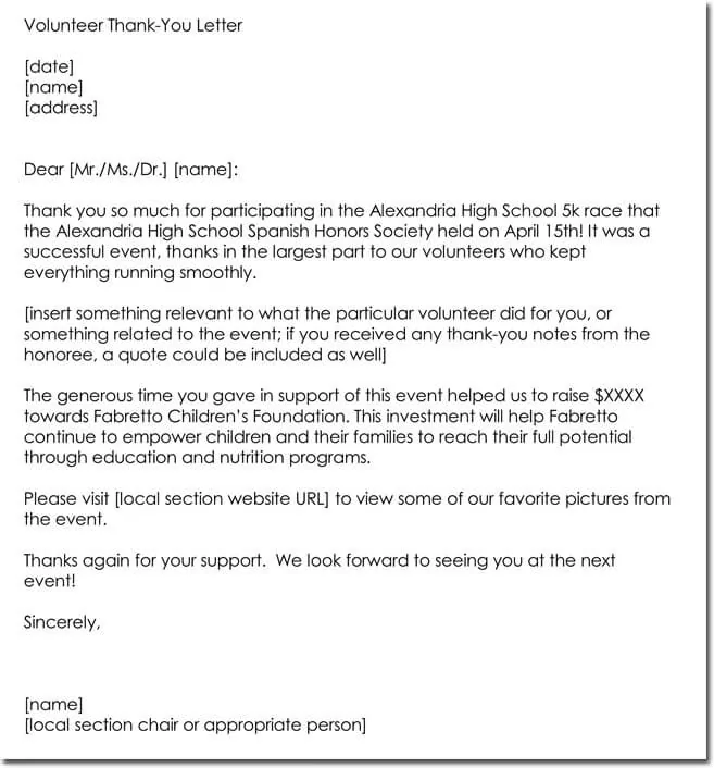 Best Volunteer Thank You Letter Examples How To Write Best Volunteer Thank You Letter Examples How To Write