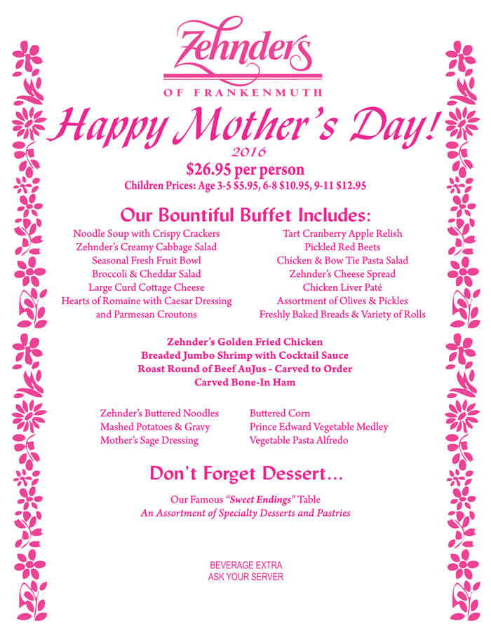 Special Mother’s Day Menu Templates - Free Printables