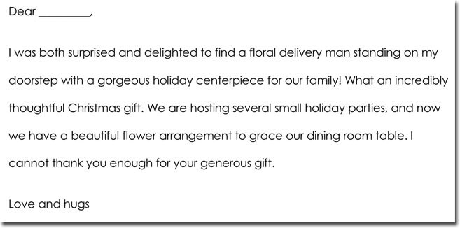 Sample Thank You Note For Gift Card